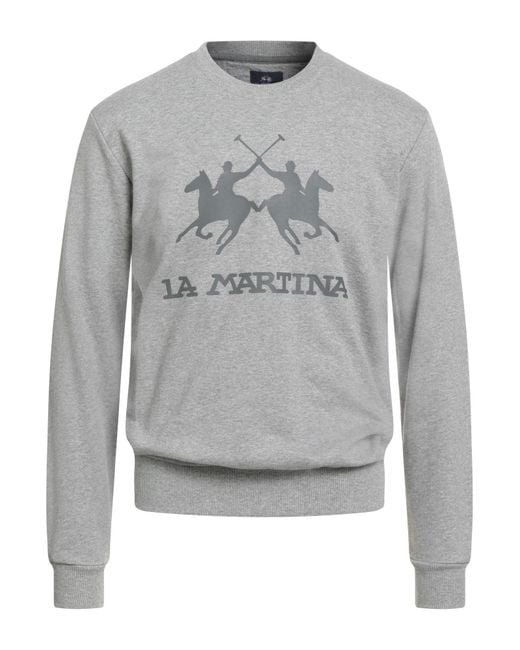 La Martina Gray Sweatshirt Cotton for men