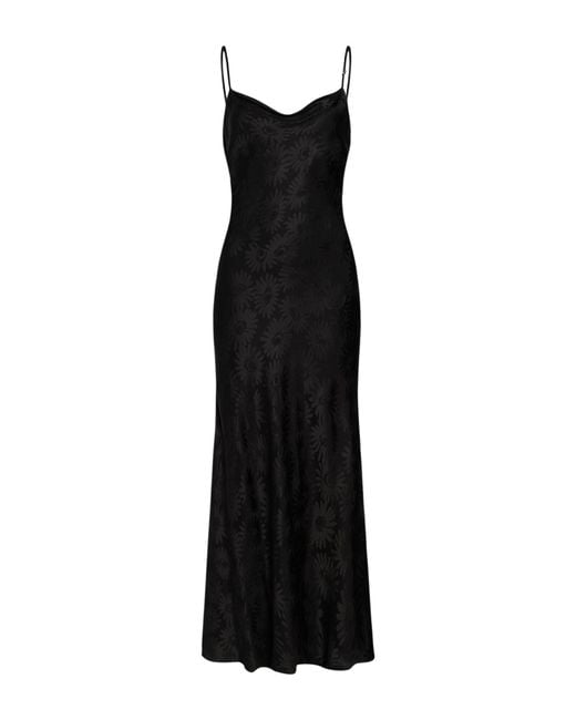 HUGO Black Maxi Dress Acetate, Viscose
