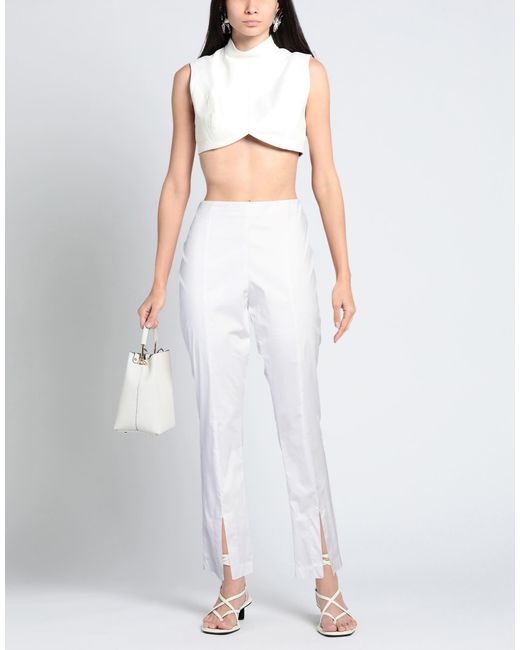 MEIMEIJ White Pants Cotton, Polyamide, Elastane