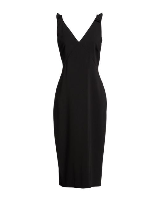 Soallure Black Midi Dress Polyester, Elastane