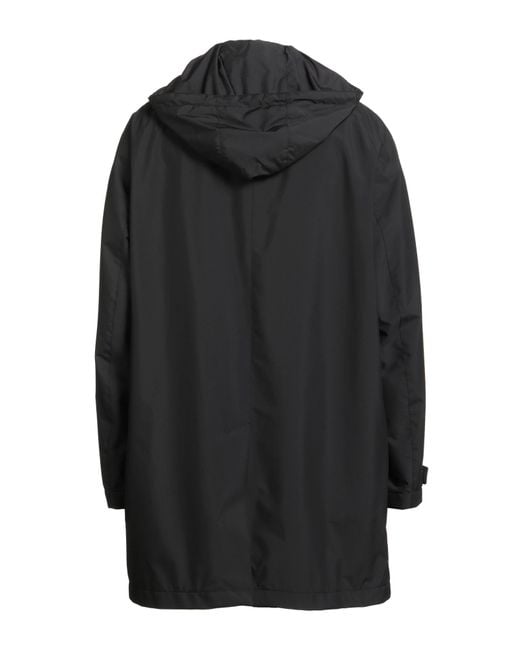 Zegna Black Overcoat & Trench Coat Polyester for men