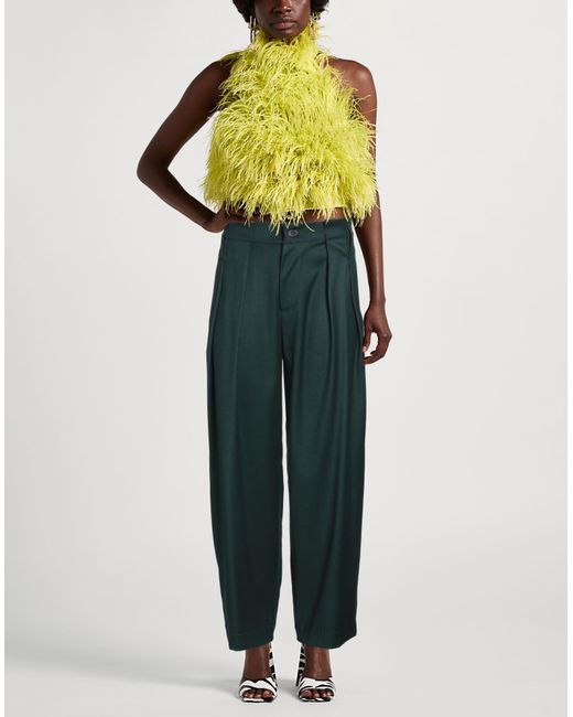 Gaelle Paris Green Pants Polyester, Viscose, Elastane