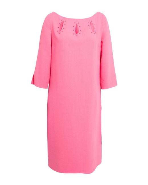 AVOLIO Milano Pink Mini Dress Virgin Wool, Elastane
