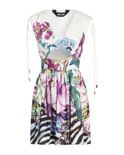 Just Cavalli White Mini Dress Polyester