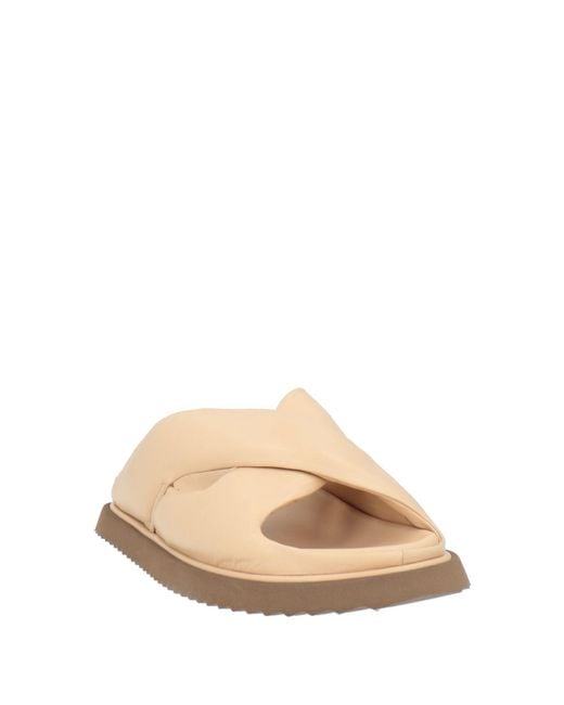 Elena Iachi Natural Blush Sandals Leather
