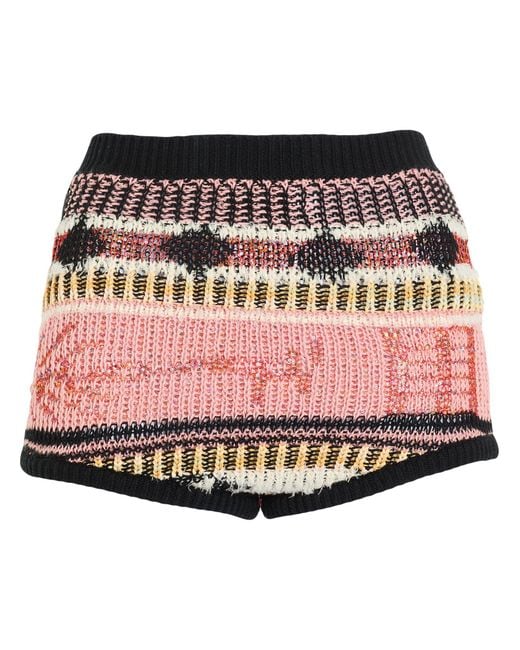 Laneus Red Shorts & Bermuda Shorts Cotton, Polyester, Polyamide, Lycra