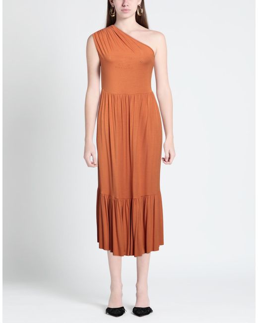 Mangano Orange Midi Dress