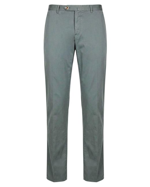 PT Torino Blue Military Pants Cotton, Silk, Elastane for men