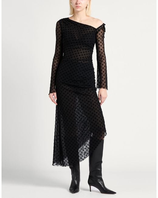 M I S B H V Black Midi Dress Polyamide, Viscose, Elastane