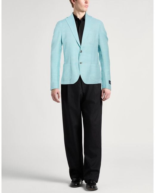 Tombolini Blue Blazer Wool, Polyamide for men