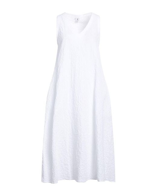 European Culture White Midi Dress