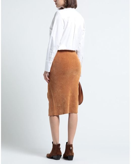Just Cavalli Brown Midi Skirt