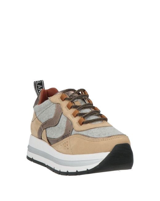 Voile Blanche Natural Sand Sneakers Leather, Textile Fibers