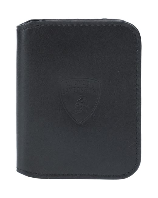 Automobili Lamborghini Black Document Holder Calfskin for men