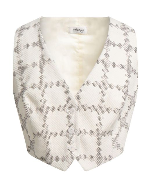 Ottod'Ame White Cream Tailored Vest Cotton, Elastane