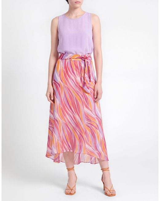 Poupette Pink Midi Skirt Silk