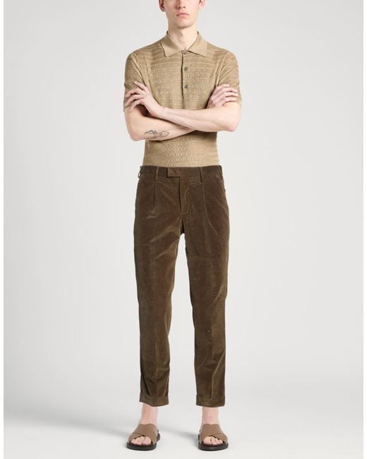 PT Torino Brown Dark Pants Cotton, Elastane for men