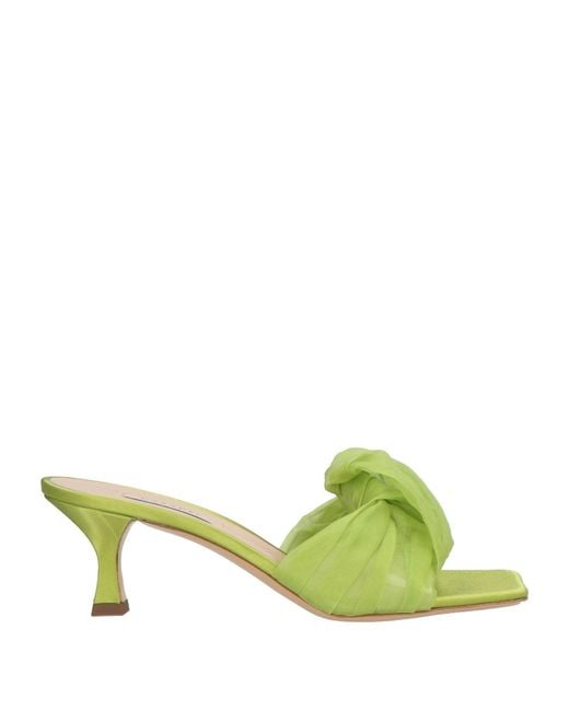 Casadei Green Lime Sandals Textile Fibers