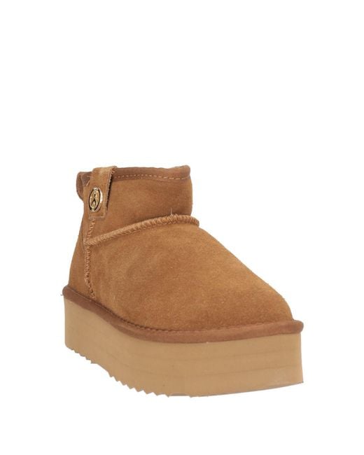 Patrizia Pepe Brown Camel Ankle Boots Leather