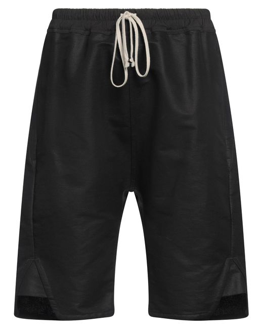 Rick Owens Black Shorts & Bermuda Shorts Cotton, Elastane for men