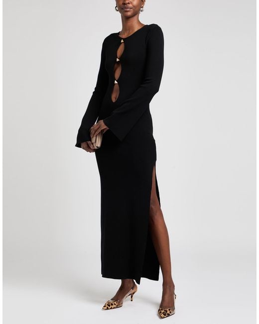 Akep Black Maxi Dress Viscose, Polyamide, Elastic Fibres