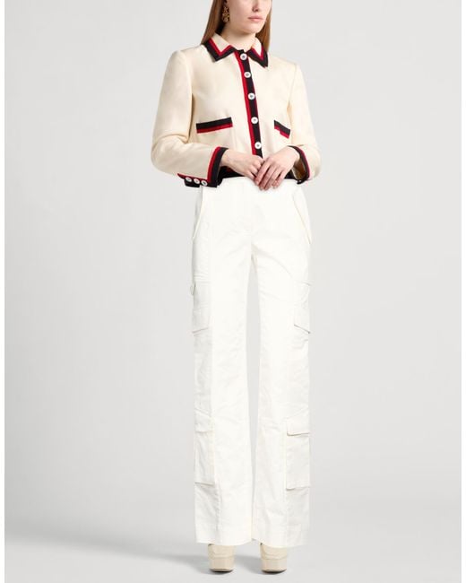 Alberta Ferretti White Pants Cotton, Elastane