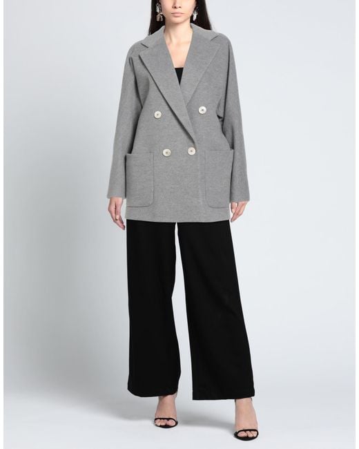Chiarulli Gray Coat Virgin Wool, Polyamide