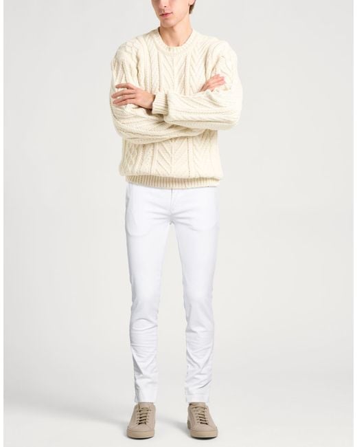 Barbati White Pants Cotton, Elastane for men