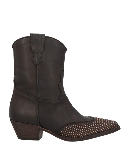 Zoe Black Dark Ankle Boots Leather