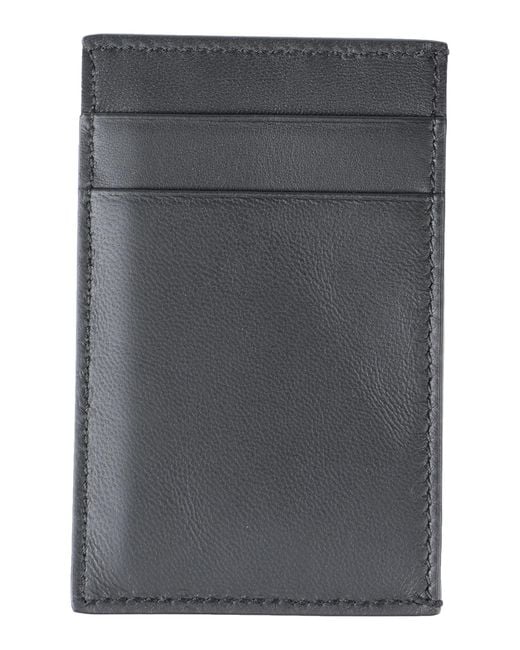 McQueen Black Document Holder Soft Leather for men