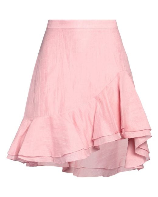 Sandro Pink Mini Skirt Linen, Polyester