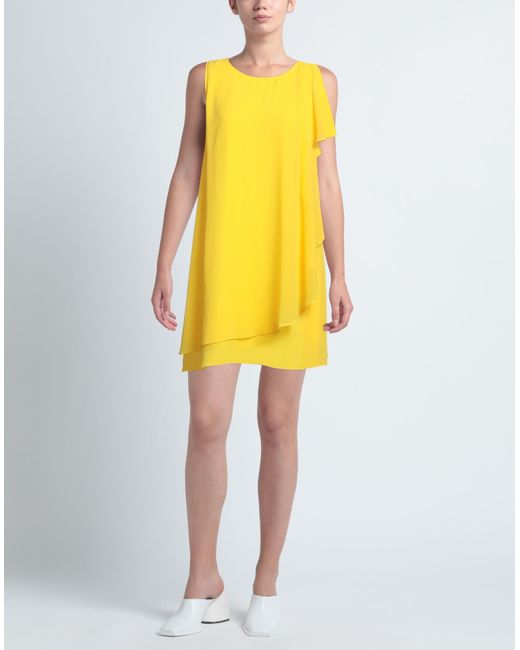 Marella Yellow Mini Dress Polyester