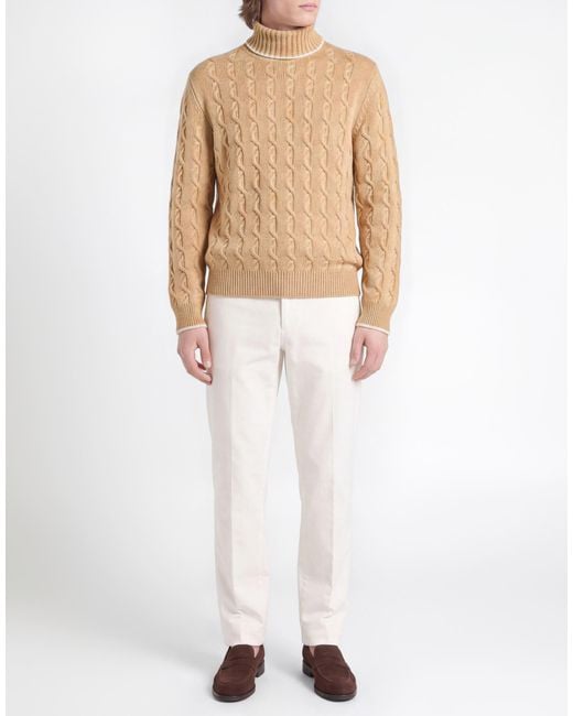 Fedeli Rollkragenpullover in Natural für Herren