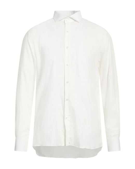 Caruso White Shirt Cotton for men
