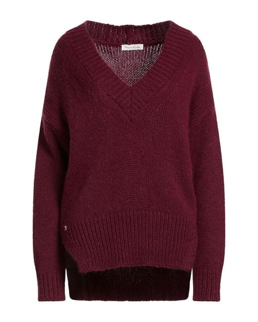 Manila Grace Red Burgundy Turtleneck Alpaca Wool, Wool, Acrylic, Polyamide