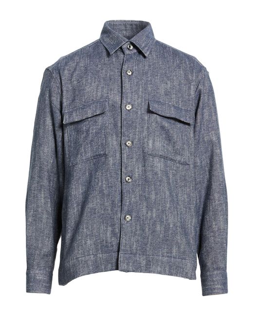 Xacus Blue Shirt Cotton, Wool, Polyester, Polyamide for men