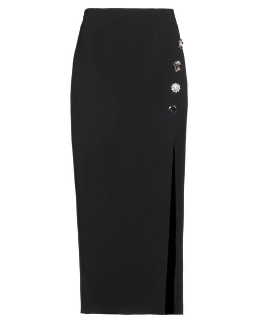 Self-Portrait Black Midi Skirt