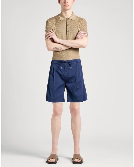 Lardini Blue Midnight Shorts & Bermuda Shorts Cotton, Lycra, Elastane for men
