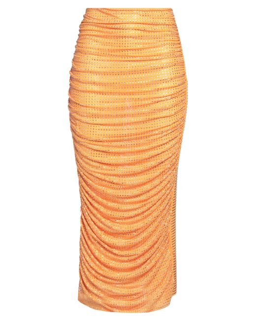 Self-Portrait Orange Midi Skirt