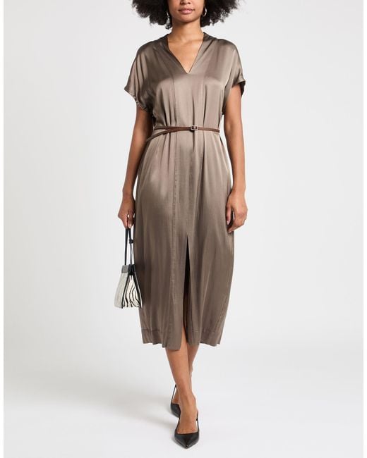 ALESSIA SANTI Natural Taupe Midi Dress Viscose, Elastane