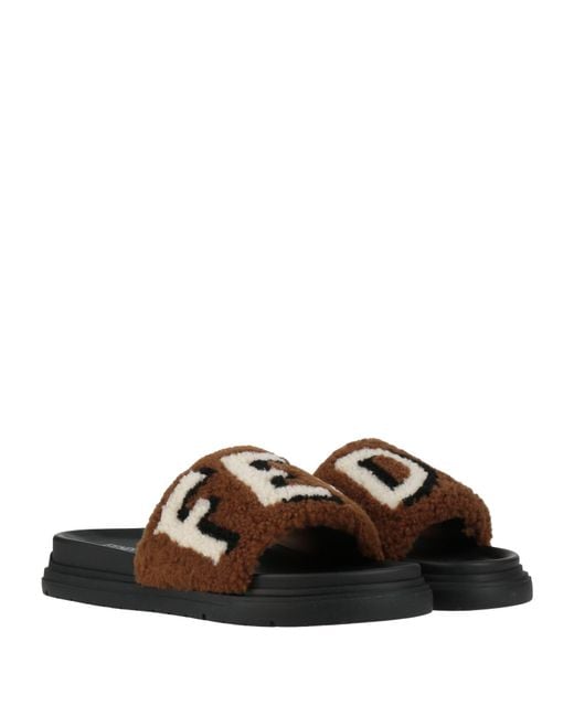 Fendi Brown Sandals Shearling for men