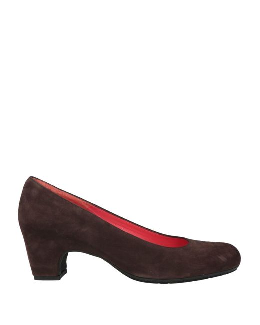 Pas De Rouge Brown Chocolate Pumps Leather