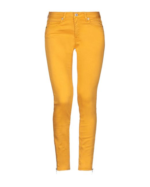 Rebel Queen By Liu Jo Denim Trousers in Yellow | Lyst