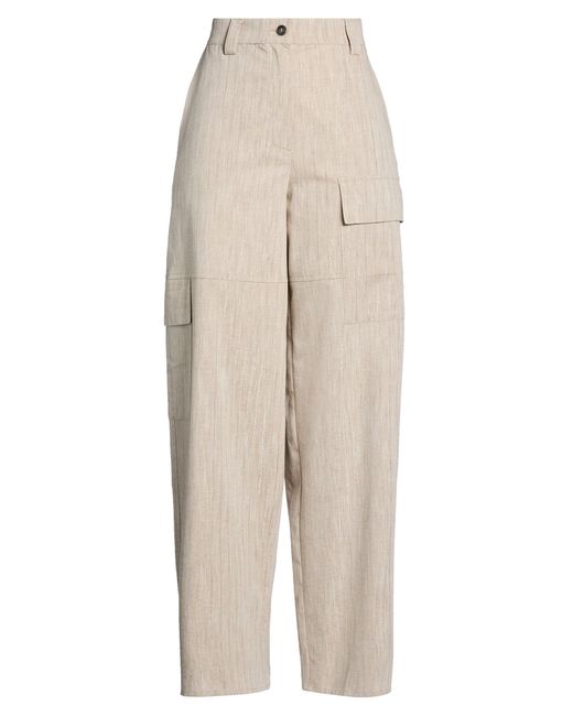 8pm Natural Pants Cotton, Polyester, Viscose, Polyamide, Elastane