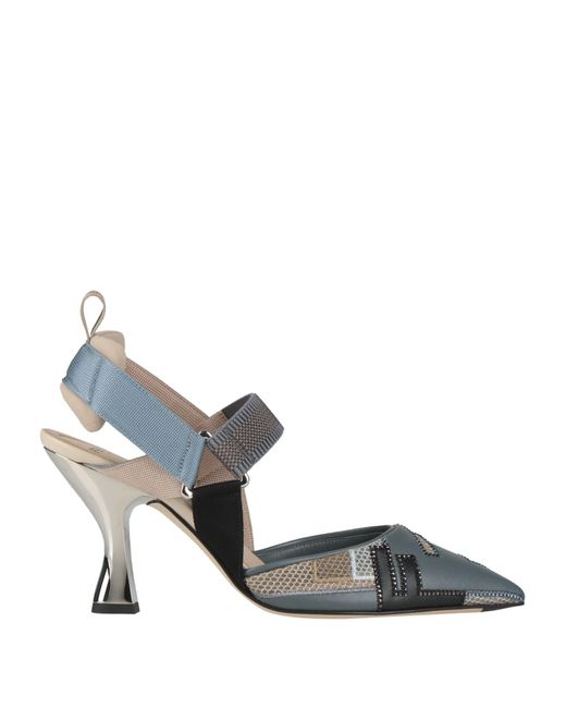 Fendi Metallic Pumps Leather, Textile Fibers