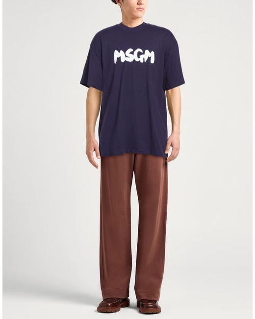 MSGM Blue T-Shirt Cotton for men