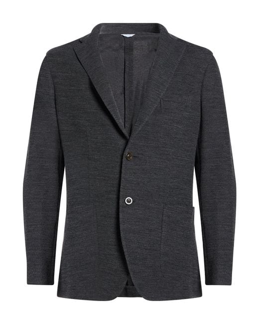 Boglioli Black Blazer Virgin Wool, Cotton for men
