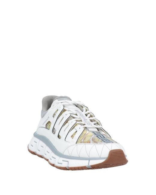 Versace White Sneakers Trigreca Uomo Pelle Bianco/Grigio for men