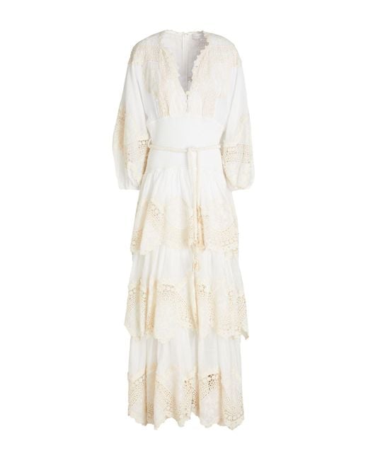 Robe longue Zimmermann en coloris White