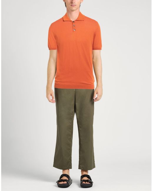 Alpha Studio Orange Polo Shirt Cotton for men